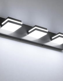 VOLISUN Modern Bathroom Vanity Light Fixtures (3-Light, 24-Inch), Matte Black LED Bathroom Lighting Fixtures Over Mirror, 360°Rotable Head, LED Vanity Lights for Bathrooms (Cool White 6000K)